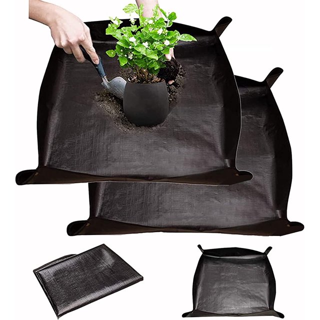 2 uds 100cm x 100cm estera para macetas de plantas grande impermeable estera para trasplante planta de interior estera para macetas estera de jardinería portátil estera plegable