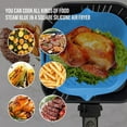 thumbnail image 6 of Xiyztok 2PCS Reusable Heat Resistant Silicone Air Fryer Basket with Handles,Square Air Fryer Silicone Pot,Blue, 6 of 9