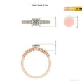 thumbnail image 5 of ANGARA Natural Princess-Cut Diamond Graduated Engagement Ring in 14K Rose Gold for Women (Size-5mm| Color-K| Clarity-I3) | April Birthstone, Anniversary, Jewelry Gift for Women | Natural Diamond Ring, 5 of 9