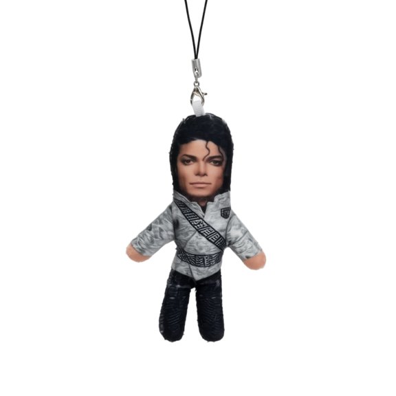 Michae Figure Keychain with Bendable Internal Wire Soft Fabric Pendant for Bag Phone Keys and Decorative Hanging Use