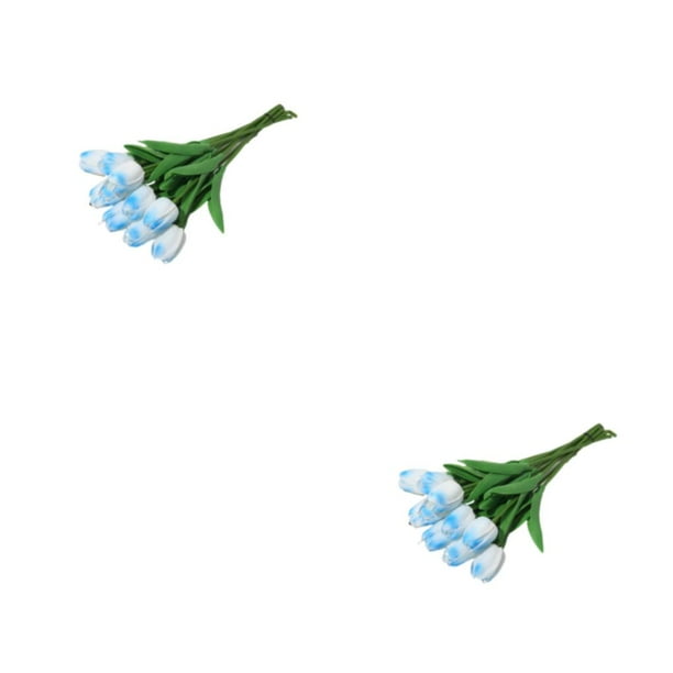Arreglos Florales Injueey Tulipanes Simulados 10 Bolsas Azul Claro