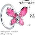 thumbnail image 4 of Body Candy Womens 20G 316L Stainless Steel Nose Ring Chunky Butterfly Pink Mens Nose Hoop Ring Circular Nose Ring 5/16”, 4 of 5