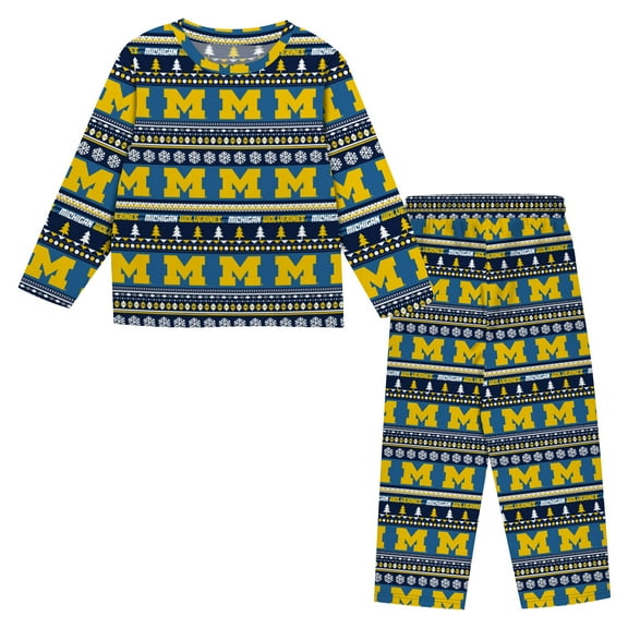 Infant & Newborn Outerstuff Navy Michigan Wolverines Ugly Sweater Pajama Set
