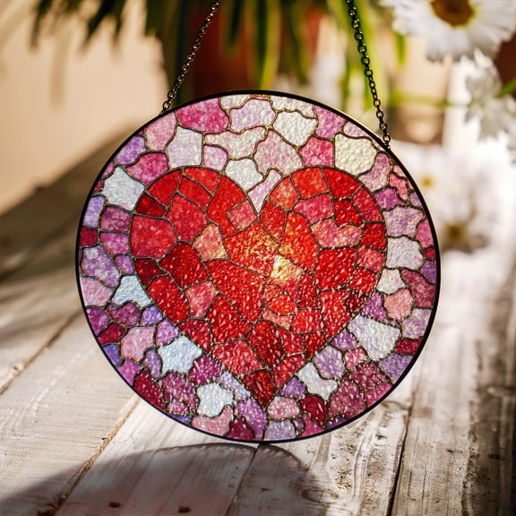 Stained Glass Heart Suncatcher Sun Catcher Window Decor Gift for Lovers or Friends 1872253849 8682
