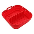 thumbnail image 4 of Square Silicone Air Fryer Mat 8 Inch Foldable Baking Tray with Divider, 4 of 9