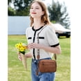 thumbnail image 3 of KL928 Small Crossbody Bag for Women Soft FAUX Leather Cell Phone Purse Wallet Purse with Wide Strap(Yellow Brown), 3 of 7