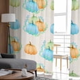 thumbnail image 4 of Sheer Curtains 72 inches Long, Thanksgiving Fall Vintage Harvest Pumpkin Light Filtering Sheer Window Curtains Rod Pocket Voile Drapes for Bedroom Living Room, 52"W x 72"L 2 Panels, 4 of 7