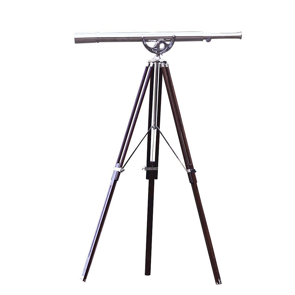 Nickel Finish Spyglass Telescope Big Stand Tripod Telescope Nautical
