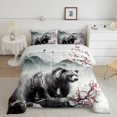 thumbnail image 2 of Homewish Safari Bear 3 Pieces Queen Comforter Set for Teens Boys Girls,Japanese Style Ultra Soft Bedding Sets,Chic Floral Sakura Bedding Comforter Set Breathable,Luxury Bedroom Decor,Reversible, 2 of 8