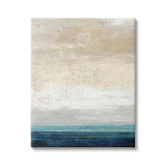 Stupell Industries Distressed Ocean Landscape Abstract Painting Gallery Wrapped Canvas Print Wall Art, Design by Suzanne Nicoll