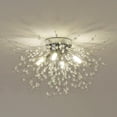 thumbnail image 1 of AIR-Modern Small Crystal Ceiling Light Fixture, 4-Light Chrome Crystal Sputnik Firework Chandelier, Semi Flush Mount Ceiling Light Fixtures for Bedroom Kitchen Hallway Entryway Bathroom(H9.5'' x W17., 1 of 4