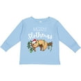 thumbnail image 3 of Inktastic Merry Slothmas Cute Christmas Sloth in Hat with Lights Boys or Girls Long Sleeve Toddler T-Shirt, 3 of 5