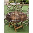 thumbnail image 4 of Outdoor Tablecloth with Umbrella Hole for Patio/Picnic/Party/Camping, Laundry Room Waterproof Table Cloth Round Cover Washable, Farmhouse Brown Wooden Simple Art (Dia 60"), 4 of 9