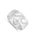 thumbnail image 4 of Clear CZ Wave Ocean Thumb Sea Ring .925 Sterling Silver Band White Jewelry Female Size 10, 4 of 4