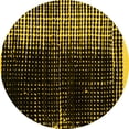 thumbnail image 1 of Ahgly Company Machine Washable Indoor Round Abstract Yellow Modern Area Rugs, 7' Round, 1 of 4
