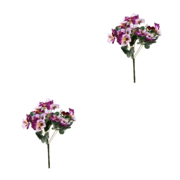 Cateissary Amplias Decoraciones De Flores Artificiales Para Espacios Interiores Y Exteriores Plantas Falsas Flores Jardín Macetas Rosadas Fácil JH1245 Doble Púrpura 2Conjunto