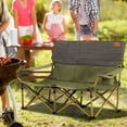 thumbnail image 4 of Gymax Oversized Camping Chair Folding Loveseat Camping Couch w/ Cup Holders & Padding Green, 4 of 10