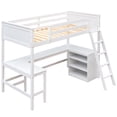 thumbnail image 4 of Harper & Bright Designs Twin Size Loft Bed with Desk and Shelves, Wooden Loft Bed with Storage for Adults, White, 4 of 16