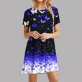 thumbnail image 1 of Offre Limitée Iumwxz Robes à Manches Courtes Col Rond pour Femme Tendance Ligne A Décontractée Plissée Robe Courte Tendance Robe Graphique Tenues d'Été pour Femmes Coupe Ample Robes pour Usage Quotidien Décontracté, 1 of 7