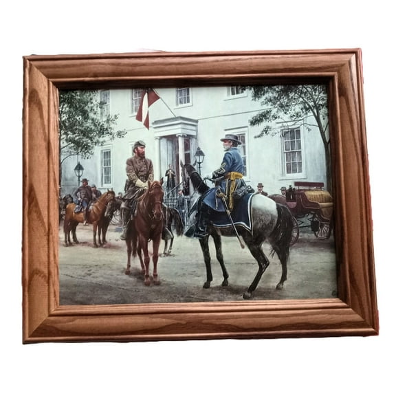 American Civil War Painting Print. Robert E Lee, Stonewall Jackson, Richmond White House. Patriotic Wall Decor, Wall Art.