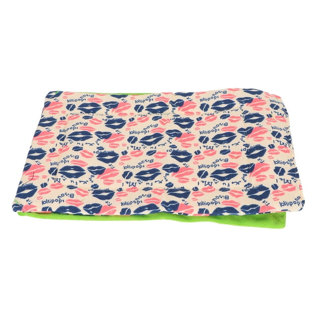 Saco de dormir para reptiles, suave y cálido, con almohada para dragón barbudo, leopardo y gecko (edredón verde con estampado de labios).