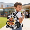 thumbnail image 3 of KUIFORTI Cow Sunflower Toddler Backpack Boys Girls Kids School Bag with Multiple Organizer Pockets Adjustable Straps for Preschool Kindergarten Back to School Gifts, 3 of 7