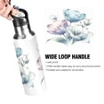 thumbnail image 4 of Water Bottles 20oz Straw Lid Wide Mouth Stainless Steel for School Sport Travel Beautiful Ink Tulips, 4 of 9