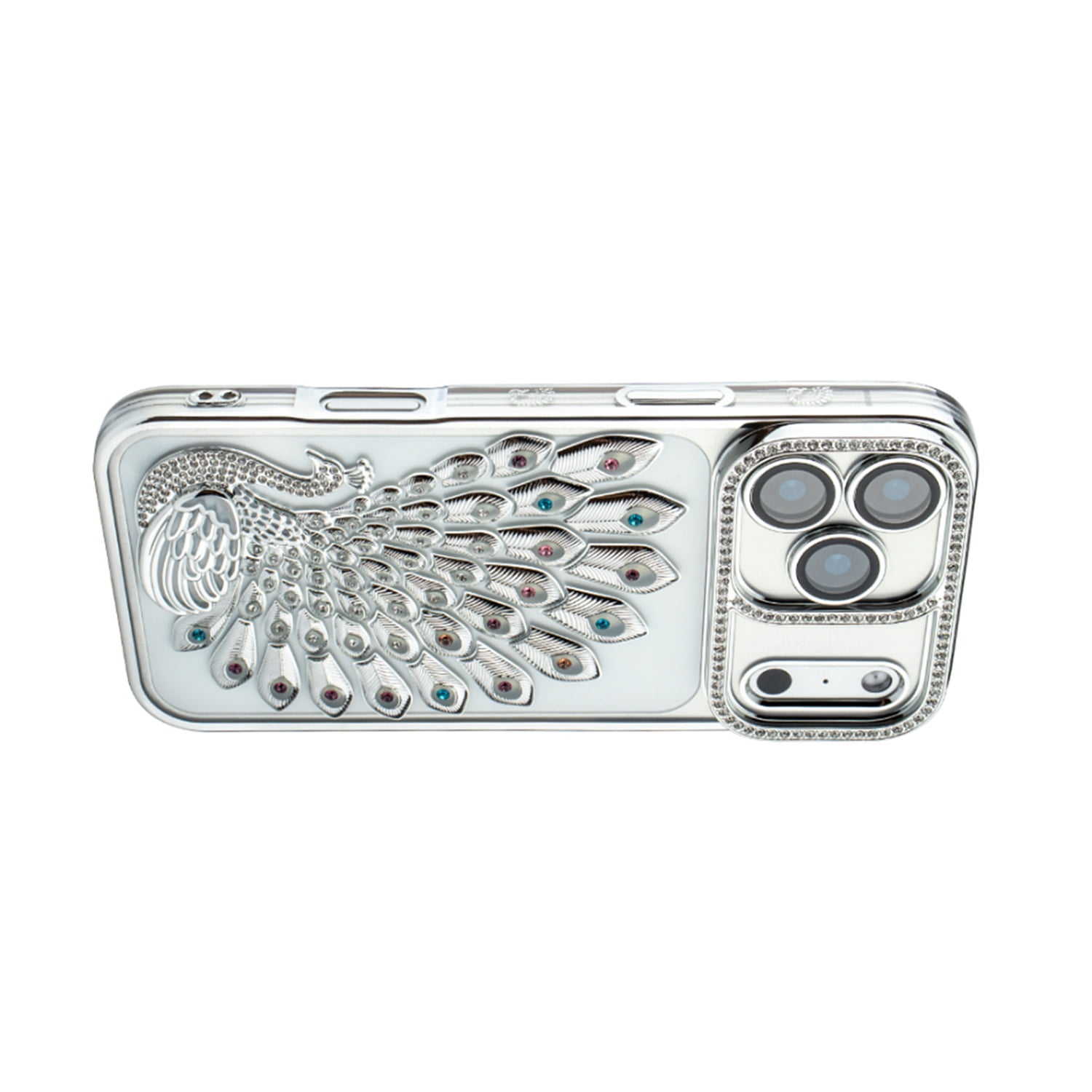Protective Crystal Plume Case for iPhone 17 Pro - Silver