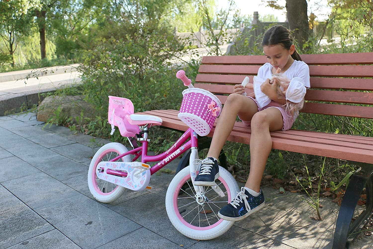 JOYSTAR Angel Girls Bike 14 Inch Kids Bike With Training Wheels for 3-5 Years Old Girls,Toddler Bicycle,Pink