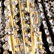 French Empire Crystal Chandelier in Gold, 9 Lights Modern Luxury Ceiling Lamp with 3000K LED Bulbs, Dimmable Lighting for Dining Room & Living Room