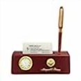 thumbnail image 3 of Personalized Solid Rosewood Business Card Holder with Clock and Pen for Realtor, 3 of 4