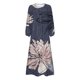 thumbnail image 3 of Gibobby Vestido de gasa de verano para mujer Vestido a media pierna con botones y estampado floral de manga larga con cuello en V casual para mujer(Morado,XL), 3 of 5