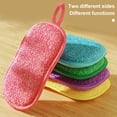 thumbnail image 5 of 5 PCS Kitchen Double-sided Scrub Sponges Heavy Duty Scouring Pads Rags Wash Brush Dishes Pots Pans Bathtub Random Color, 5 of 6