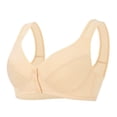thumbnail image 3 of HVOBTTY Women's Wireless Push Up Bra Front Closure Lightweight Breathable Shaping Casual Daily Wear Bra Khaki, 38/85BC, 3 of 5