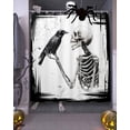 thumbnail image 3 of Halloween Skeleton Shower Curtain Set ，Waterproof Fabric Shower Curtains Horror Black Crow Bird Vintage Skull Shower Curtains for Bathroom,Bathroom Decor 60"x72", 3 of 6