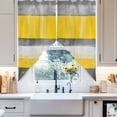 thumbnail image 4 of Yellow Grey Abstract Swag Curtain Valance for Windows, Lines Geometric Window Treatments Short Swag Topper for Kitchen Windows Bathroom Bedroom, 36"x63", 4 of 8