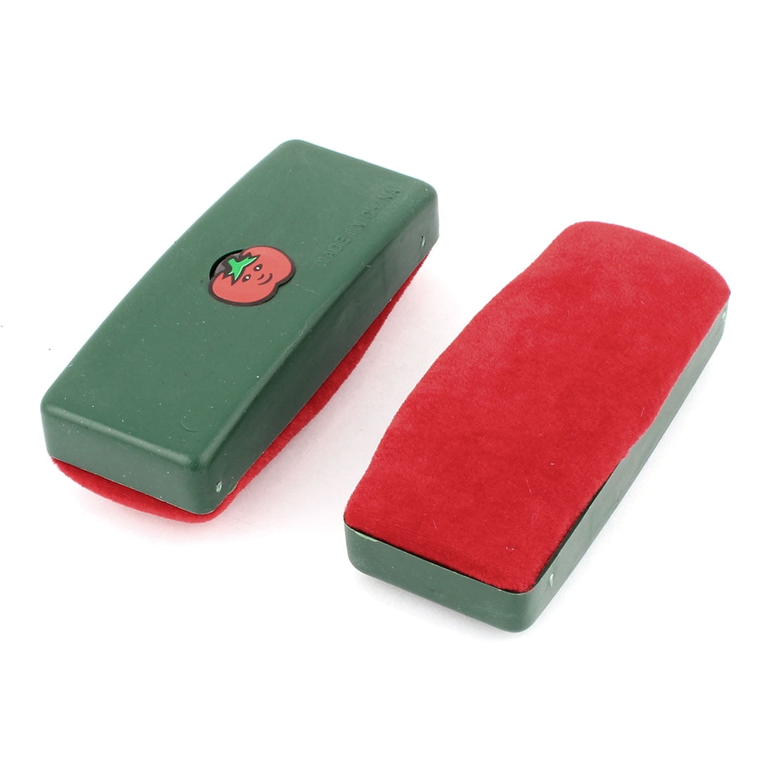 Unique Bargains 2 Pcs Chalk Cleaner Green Plastic Housing Red Velvet Magnetic Blackboard Eraser