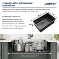 thumbnail image 6 of 30 in. Undermount Single Bowl 16-Gauge Gunmetal Black Stainless Steel Kitchen Sink with Black Drain Assembly, 6 of 9