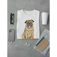 thumbnail image 3 of Brown Fur Pug T-Shirt Men -Image by Shutterstock, Male 4X-Large, 3 of 4
