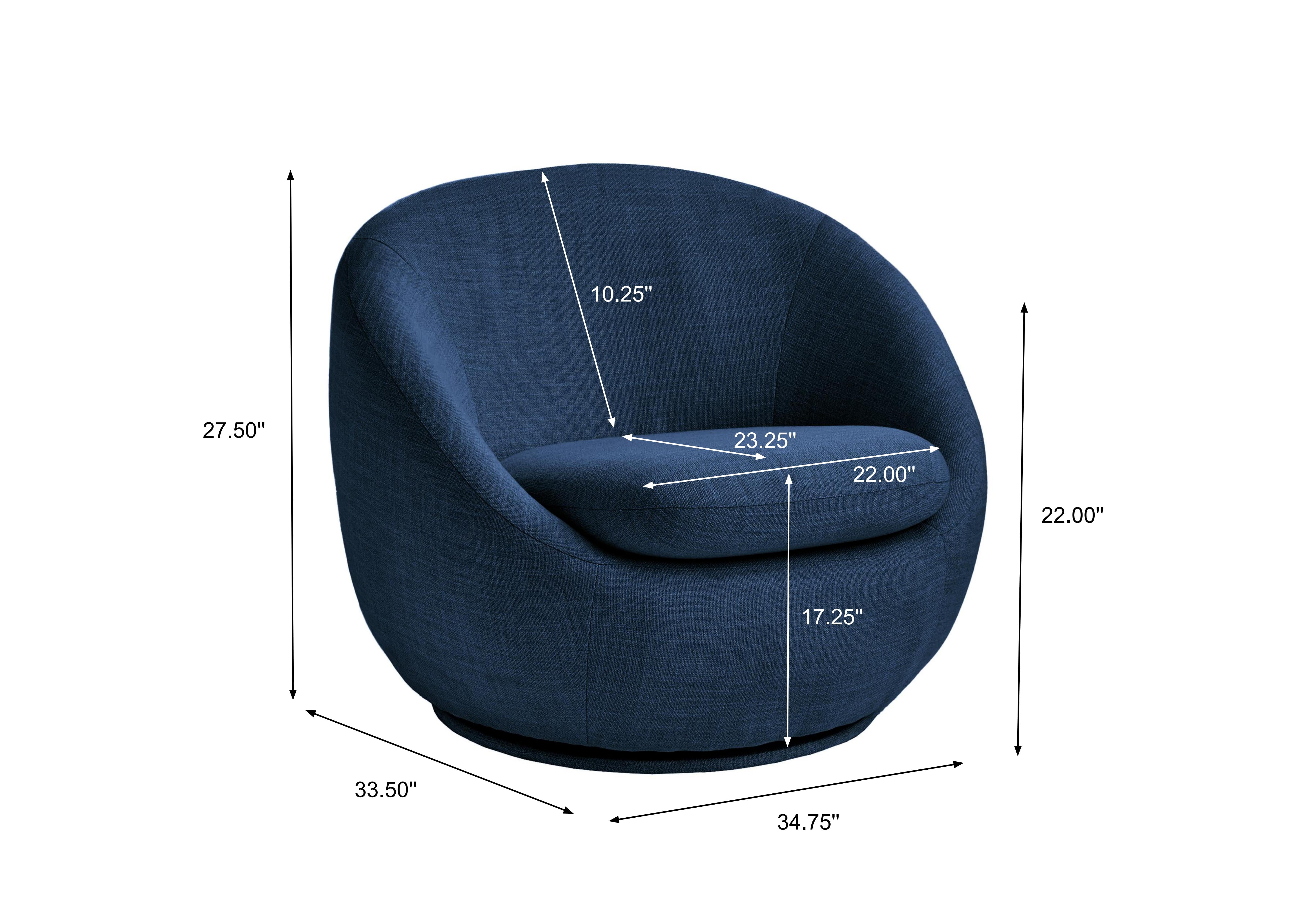 Better Homes & Gardens Mira Swivel Chair, Indigo  (图2)