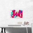 thumbnail image 2 of ARTCANVAS Abstract Pink Red Green Canvas Art Print - Size: 18" x 12" (0.75" Deep), 2 of 9