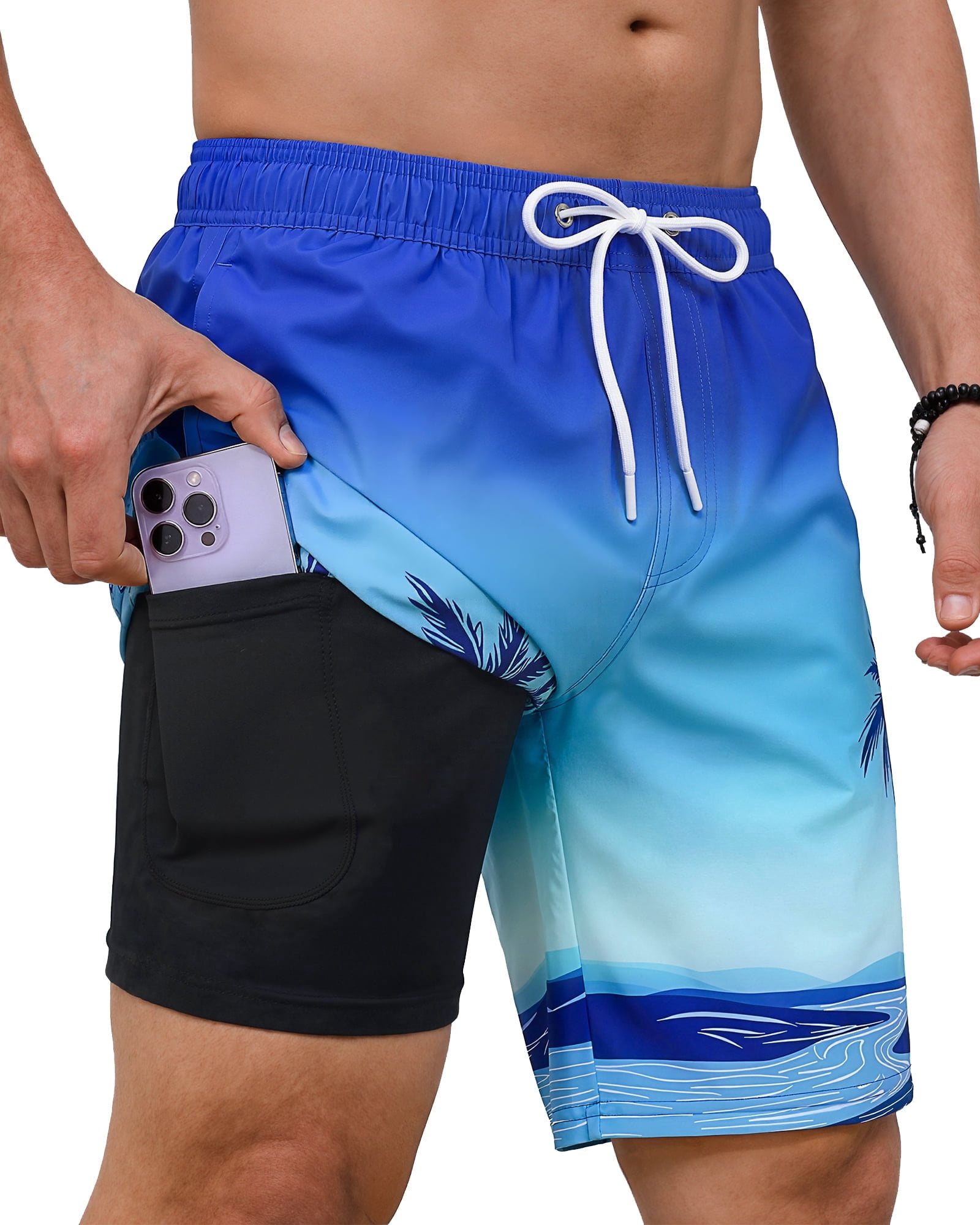 Justay Story Men's Swim Trunks with Zipper Pockets, 9" Inseam photo 1