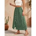 thumbnail image 6 of Women'S Slit Split Long Skirts High Waisted Summer Maxi Skirts Green S, 6 of 8