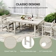 thumbnail image 6 of WestinTrends Ashore 66″ All-Weather Poly Lumber Rectangle Dining Table for 6, Modern Outdoor Patio Table, Sand, 6 of 13