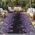 thumbnail image 2 of Purple Lavender Outdoor Rug for Patio/Deck/Porch, Non-Slip Large Area Rug 5 x 8 Ft, Spring Watercolor Wildflowers Plant Black Indoor Outdoor Rugs Washable Area Rugs, Camping Rug Carpet Runner, 2 of 8