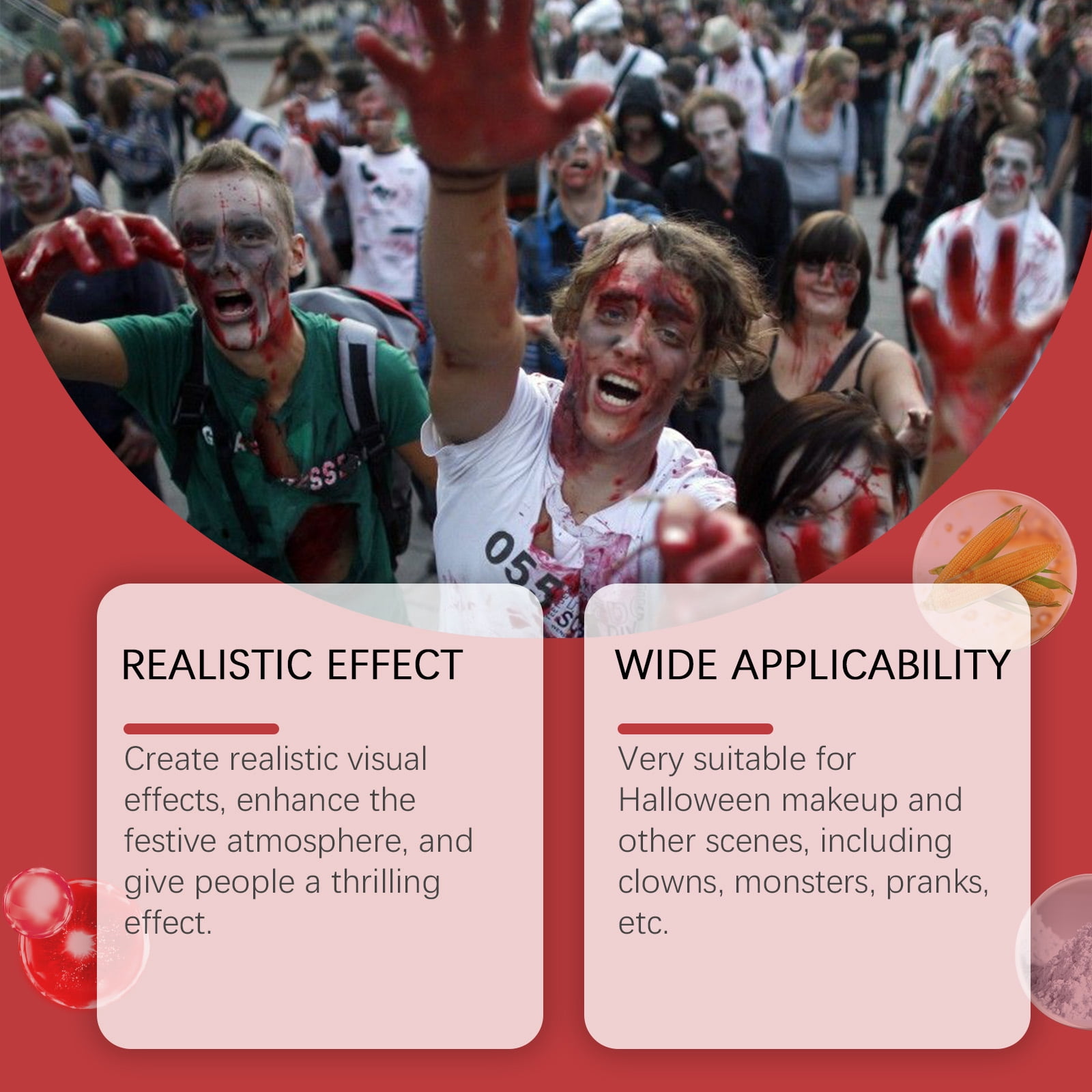 Alvantor Halloween Fake Blood Makeup Kit SFX Spray Gel Coagulated for Zombie Vampire Cosplay Party
