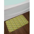 thumbnail image 2 of Floral Bath Mat, Illustration of Intertwined Colorful Spring Flowers Butterflies Pattern, Plush Bathroom Decor Mat with Non Slip Backing, 29.5" X 17.5", Lime Green Multicolor, by Ambesonne, 2 of 2