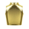 thumbnail image 2 of Xnihocha Kids Girls Sleeves Turtleneck Metallic Crop Top for Ballet Dance Gymnastic Athletic Sports Gold 10, 2 of 6