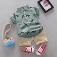 thumbnail image 2 of Toddler Outfits For Boys Vacation Toddlers Button T-Shirt And Shorts Set Toddler Short Sleeve Boys 2 Piece Set Gray 2-3 Years, 2 of 4
