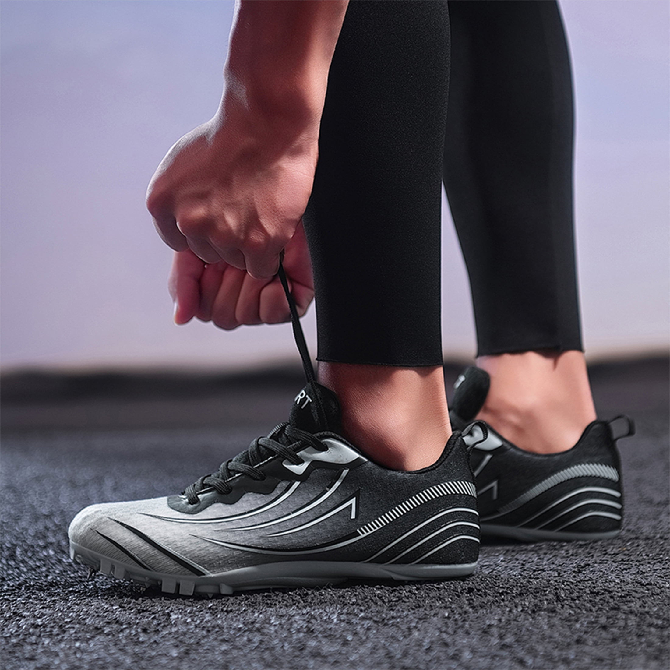 YOURDIARY Men Women Unisex Professional Track Spike Running Shoes, Breathable High Traction Athletic Sprint Cleats for Track Field Sports Training & Competitions